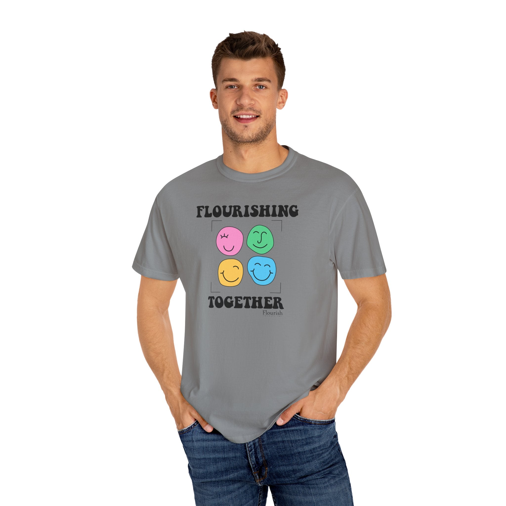 Faces Flourishing Together T-Shirt - Flourish Therapy Collection